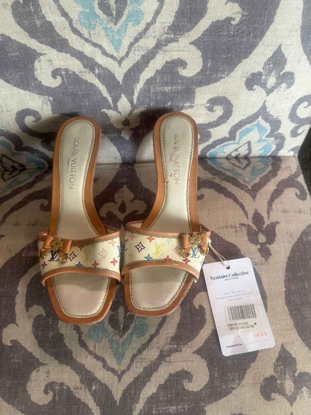 Authentic Louis Vuitton, white monogram shoes